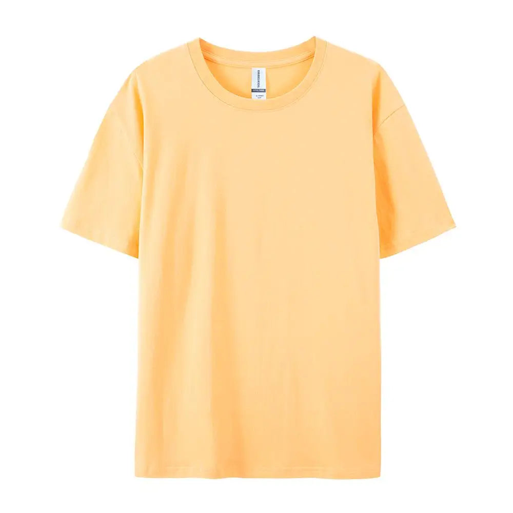 100% Cotton Solid Color T-Shirts Men Woman Short Sleeve Fashion Brand Trend Casual Soft Clothing Tees Breathable Summer Tops