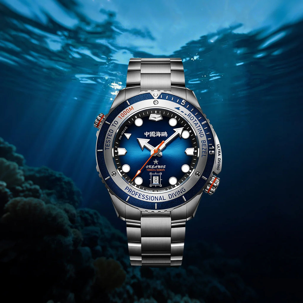 Seagull Deep Ocean Professional Diving Automatic Men's Watch 1000M Waterproof ST2130 Helium Escape Valve Sapphire Crystal 1217