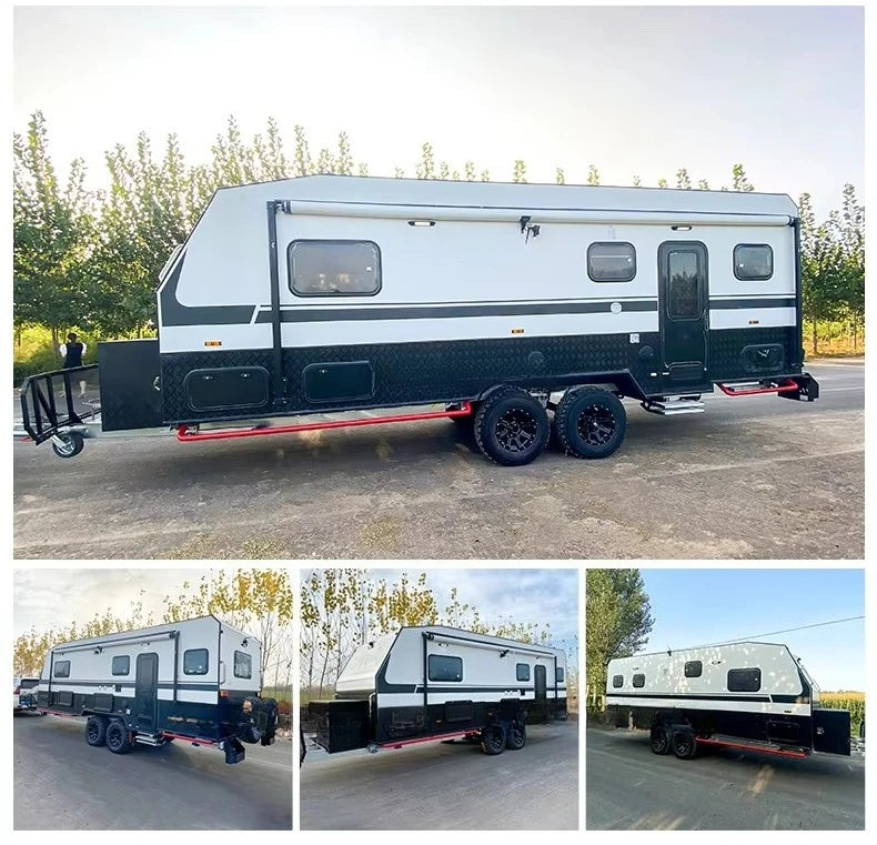 Customized Off Road Small Family Camping Caravan RV Camper Trailer With Toilet Reliable For Outdoor Camping Trips