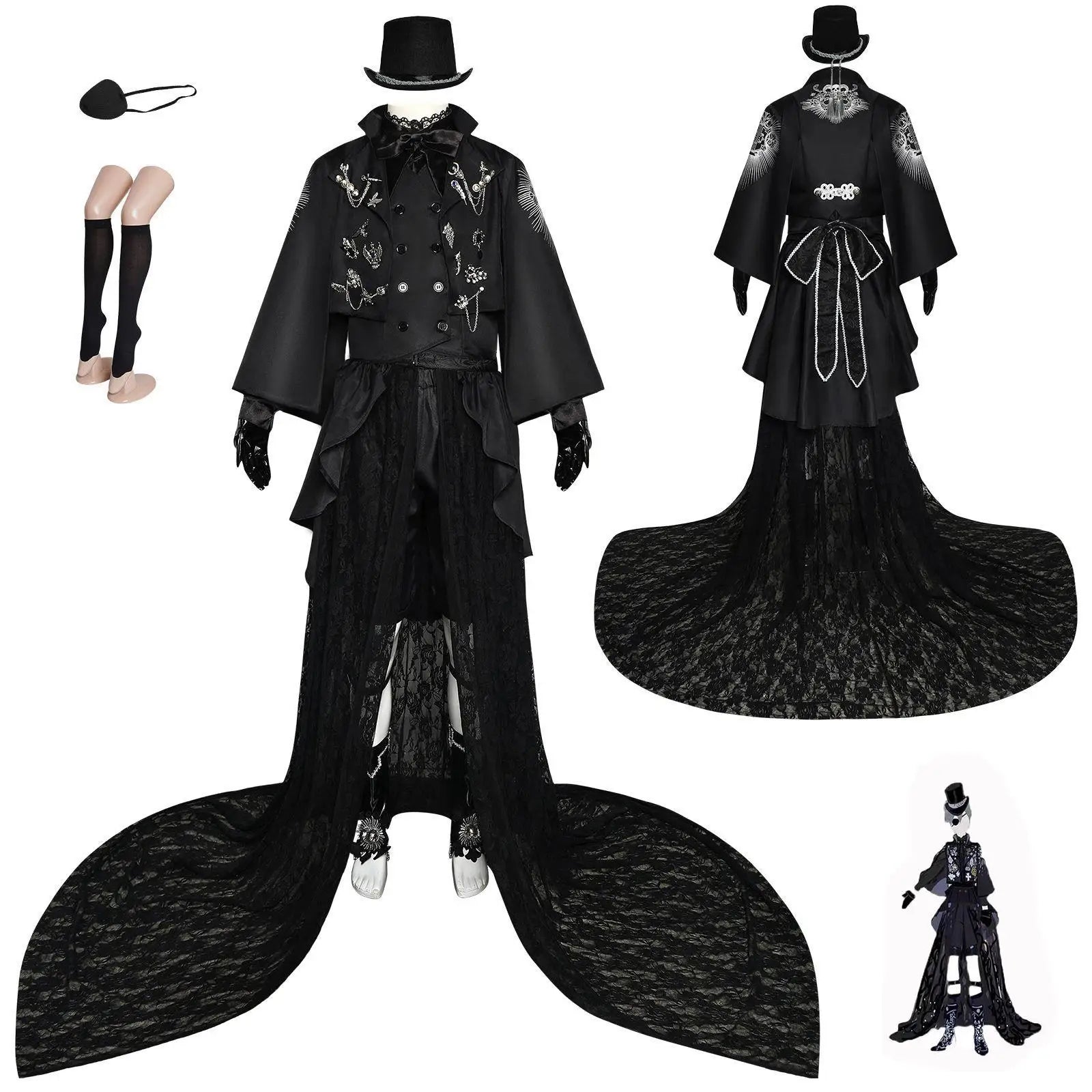 15th Anniversary Black Butler Cosplay Costume Stage Performance Anime Outfit Formal Wear Vocaloid Vsinger Dry Clean Only