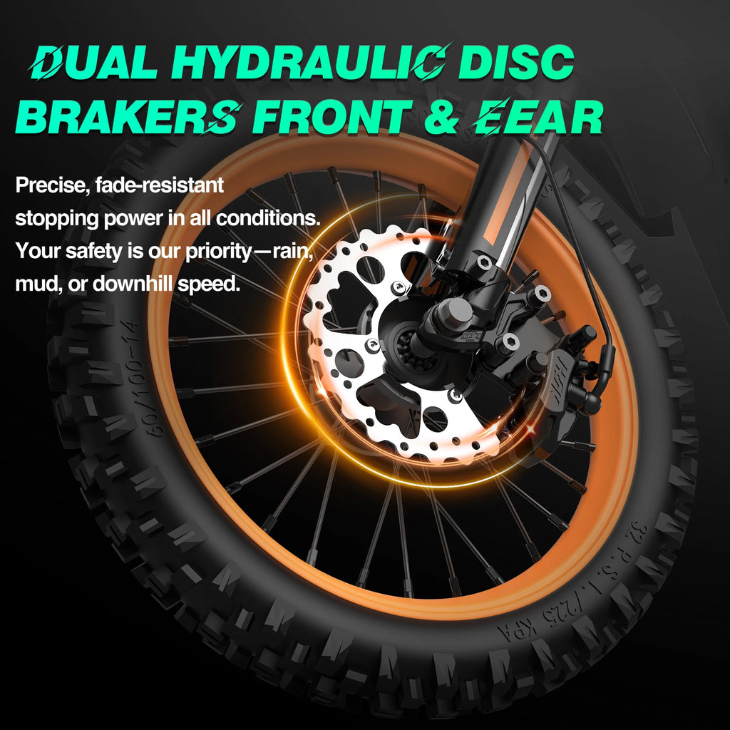 Pazolle Electric Motorcycle 3000W 48V30AH Hydraulic Brakes Electric Dirt Bike for Adults All-Terrain Tires E-Bike 1Year Warranty