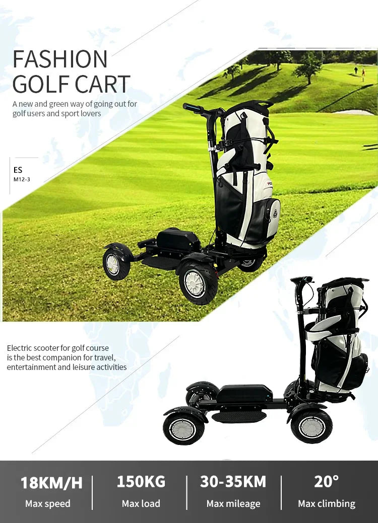 Factory Hot Selling Folding  4 Wheel Electric Golf Scooter with Bag Holder Cart Scooter Golf Carts Electric