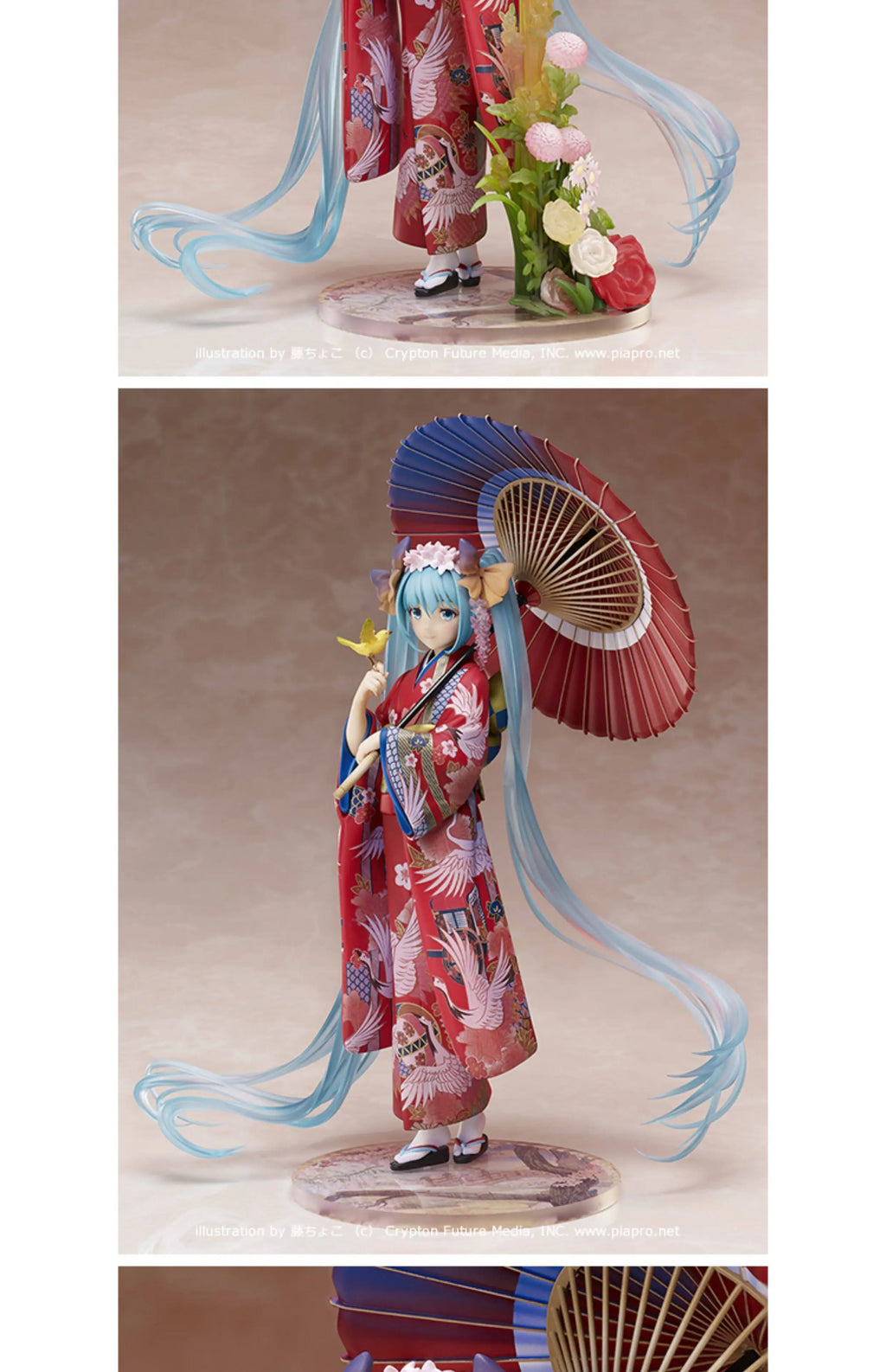 Stronger Hatsune Miku Authentic Japanese Floral Pattern Kimono Figure With Traditional Umbrella Anime Collectible For Otaku Fans