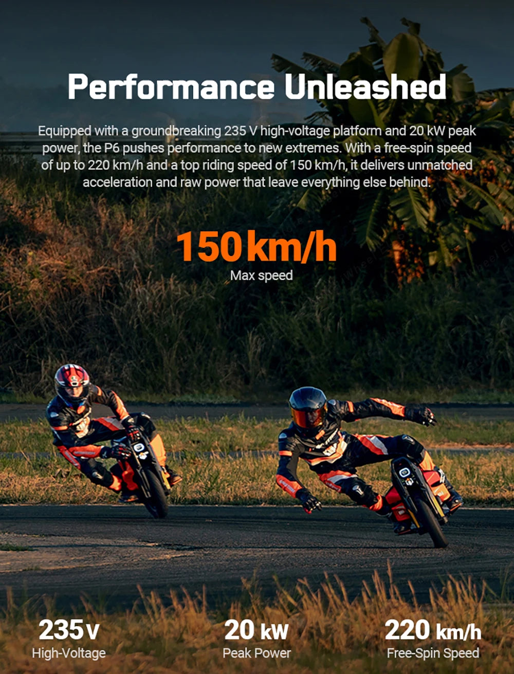 Newest Inmotion P6 Electric Unicycle 235.2V 4200Wh Battery 6000W Motor Power 20inch Official INMOTION P6 EUC