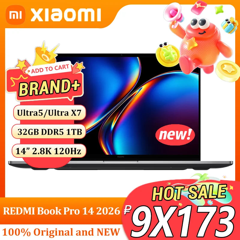 Xiaomi REDMI Book Pro 14 2026 Ultra5-338H/Ultra7-358H 32GB+1TB 14inch 2.8K 120Hz Screen Blue