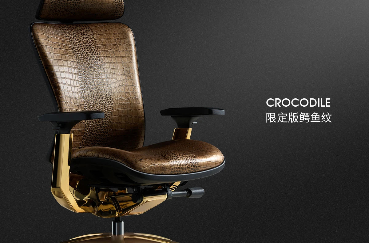 Luxury Modern Office Chair Wheels Orange Leather Computer Ergonomic Desk Chairs Recliner Swivel Sedia Ufficio Furniture