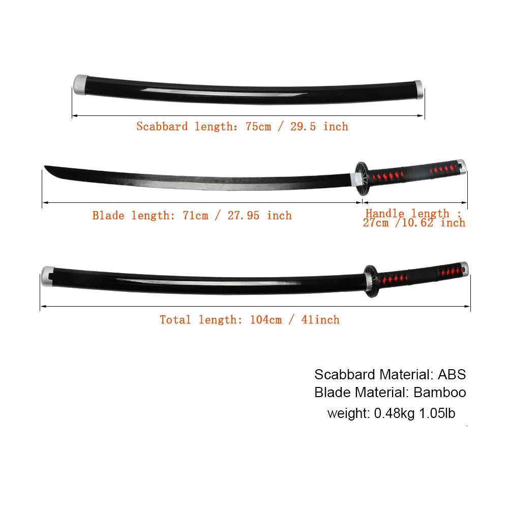 41 inch Anime Cosplay Samurai Katana Sword With Belt And Holder Tanjiro Halloween Cosplay Props Decoration