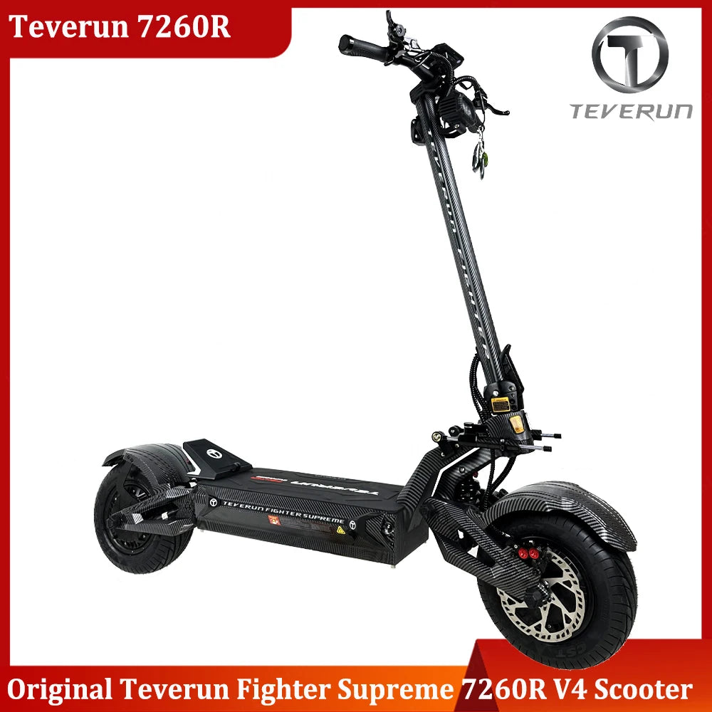 2026 Newest TEVERUN Fighter Supreme 7260R V4 72V 60Ah Battery 2*5000W Motor 13inch Tire Max Speed 110km/h Center Display