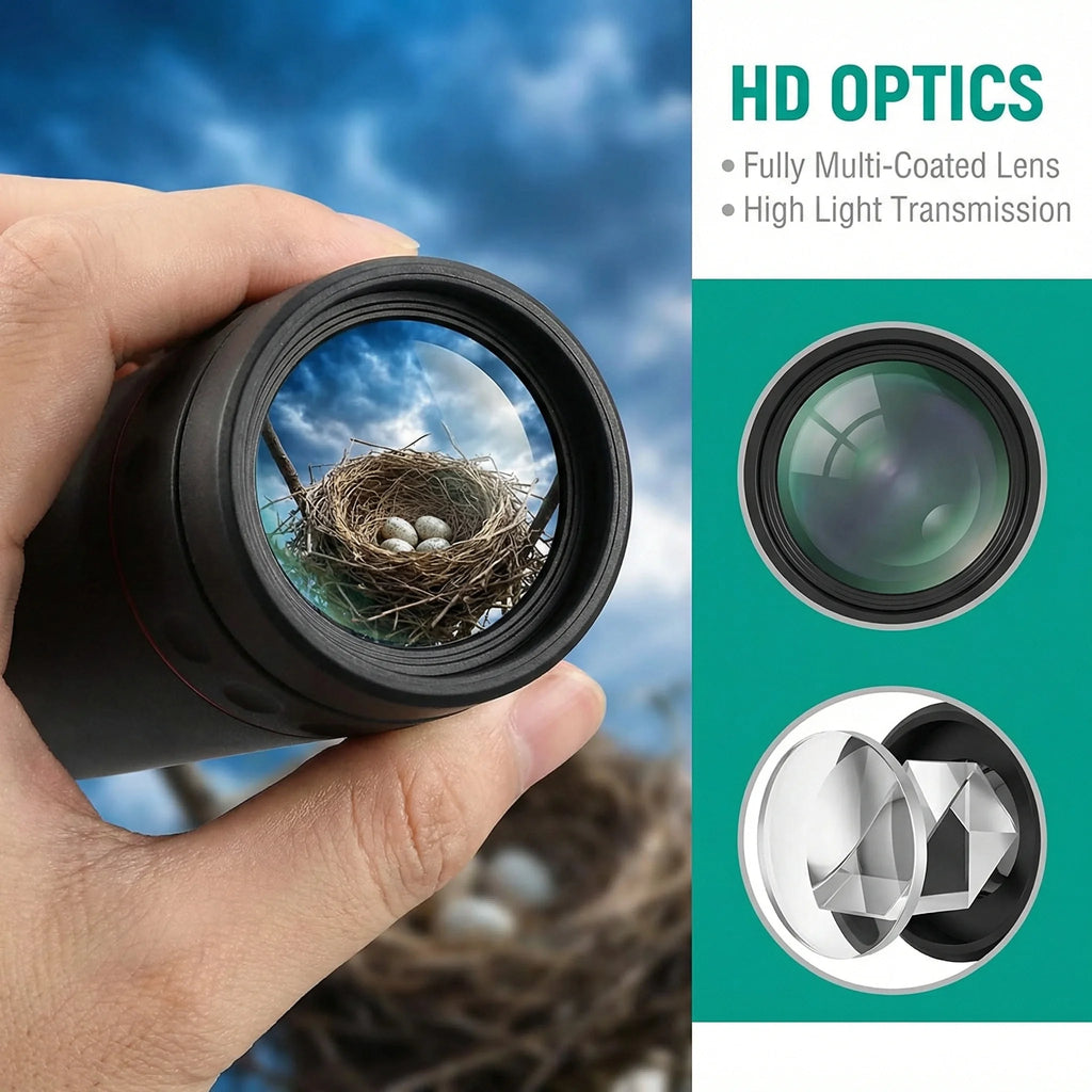2000x25 HD Monocular Telescope Mini Portable Mobile Phone Telescope with Holder Camping Hunting Birdwatching Telescope