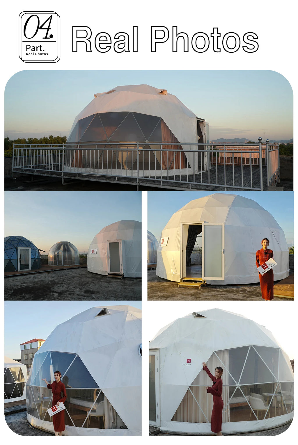 Luxury Glamping Round Outdoor Geodesic Dome Transparent Starry Sky Luxury Hotel Dome Leisure nd Resort Resort Vacation