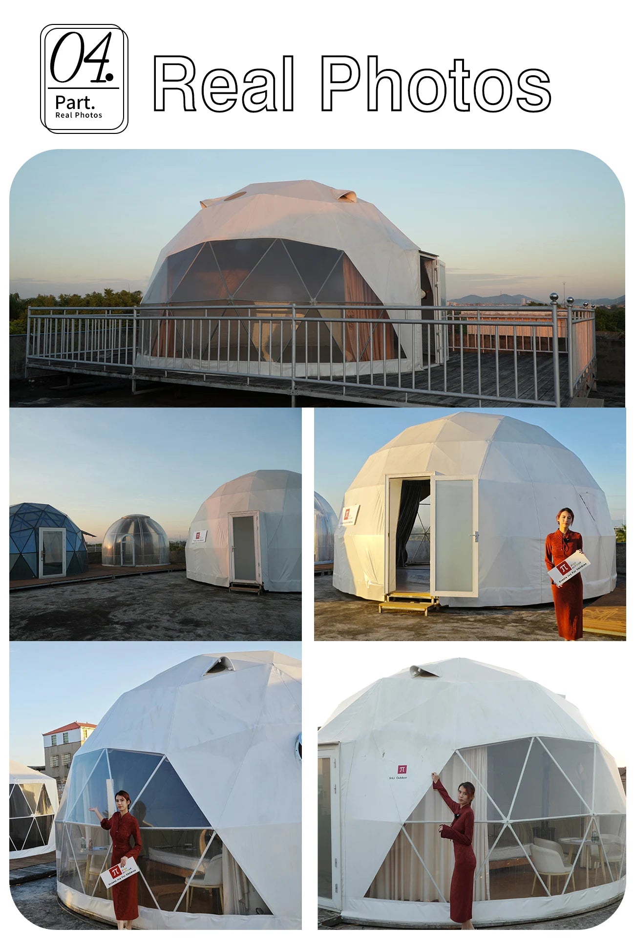 Luxury Glamping Round Outdoor Geodesic Dome Transparent Starry Sky Luxury Hotel Dome Leisure nd Resort Resort Vacation