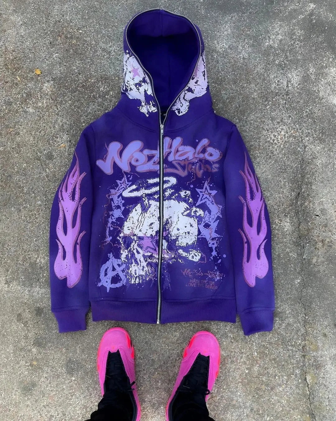 6XL Y2K Cartoon Graphic Hoodies For Man, Hiphop Anime Zipper Mans Hoodie, Woman Oversized Crop Tops