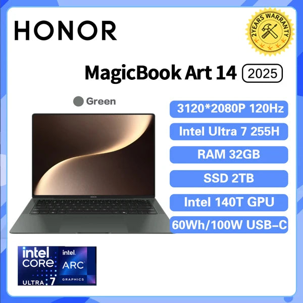 Honor MagicBook Art 14 2025 Laptop Ultra5/Ultra7 32G 1T 14.6-inch 3.1K 120Hz OLED Screen Notebook PC