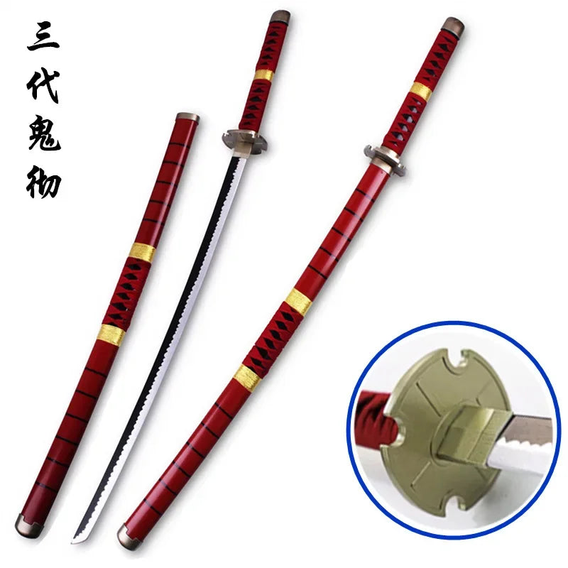 40inch Zoro Katana Anime Swords Wooden Ninja Blade Roronoa Zoro Cosplay Prop Real Size Japanese Katana Samurai Sabre Toy Gift