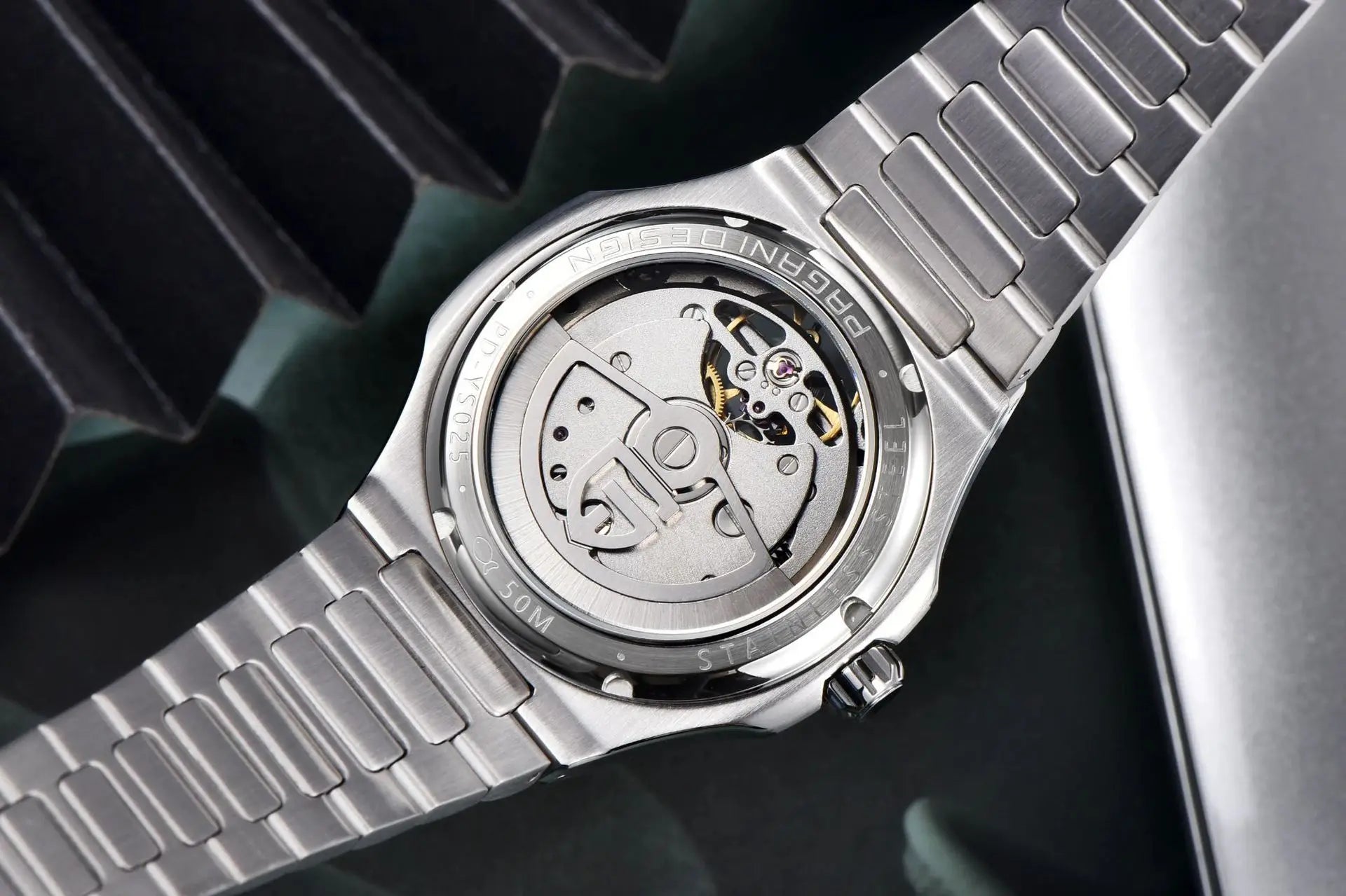 PAGANI DESIGN PD-YS025 New Automatic Men's Watch Full Stainless Steel Mechanical Wrist Watch for Men, Sapphire Dial Glass