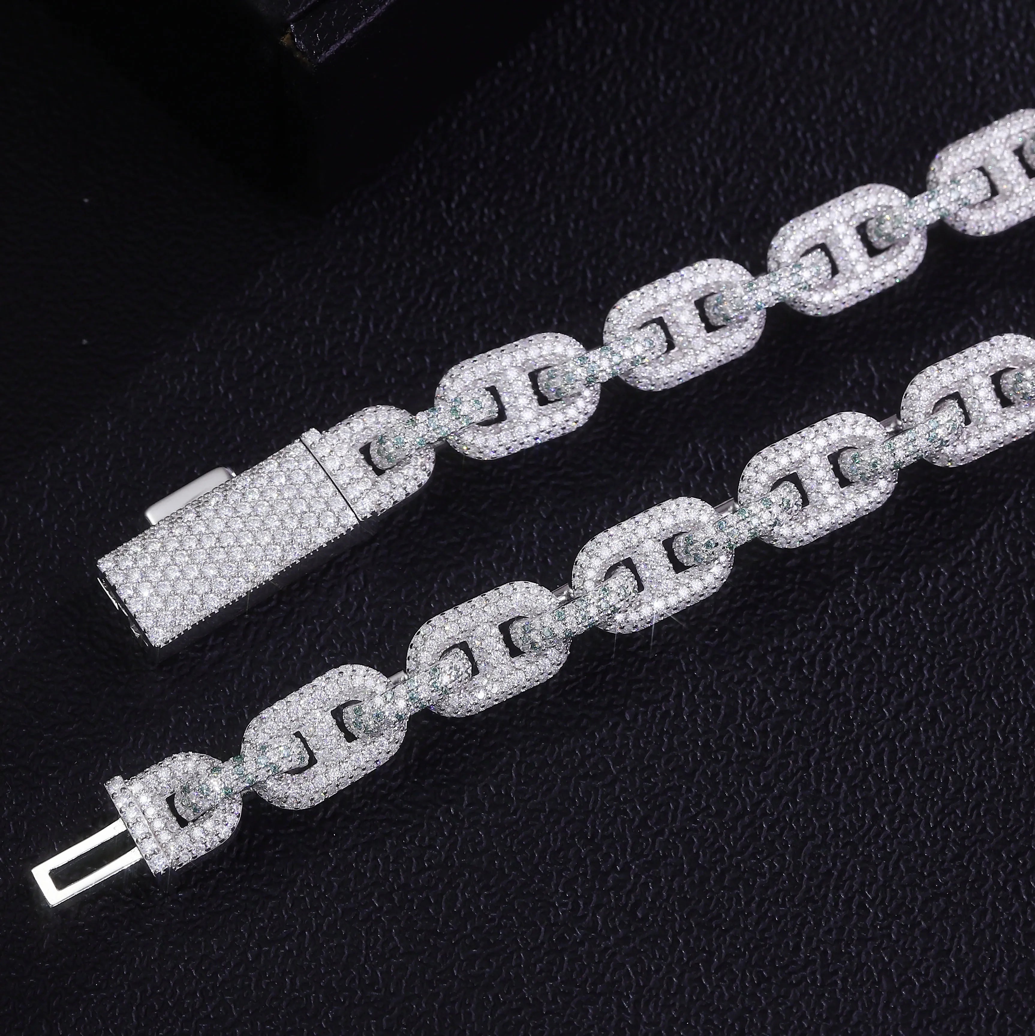 Provence Luxury Cuban Chain Link DEF/VS lab diamonds Chains 925Silver Hip Hop Necklace Street Full Iced Miami Necklace Custom