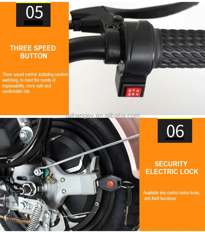Hot Selling High-Speed High-Power 350W Electric Motorcycle Mobile Electric Motorcycles 48V Digital Smart Technology Cheap Price