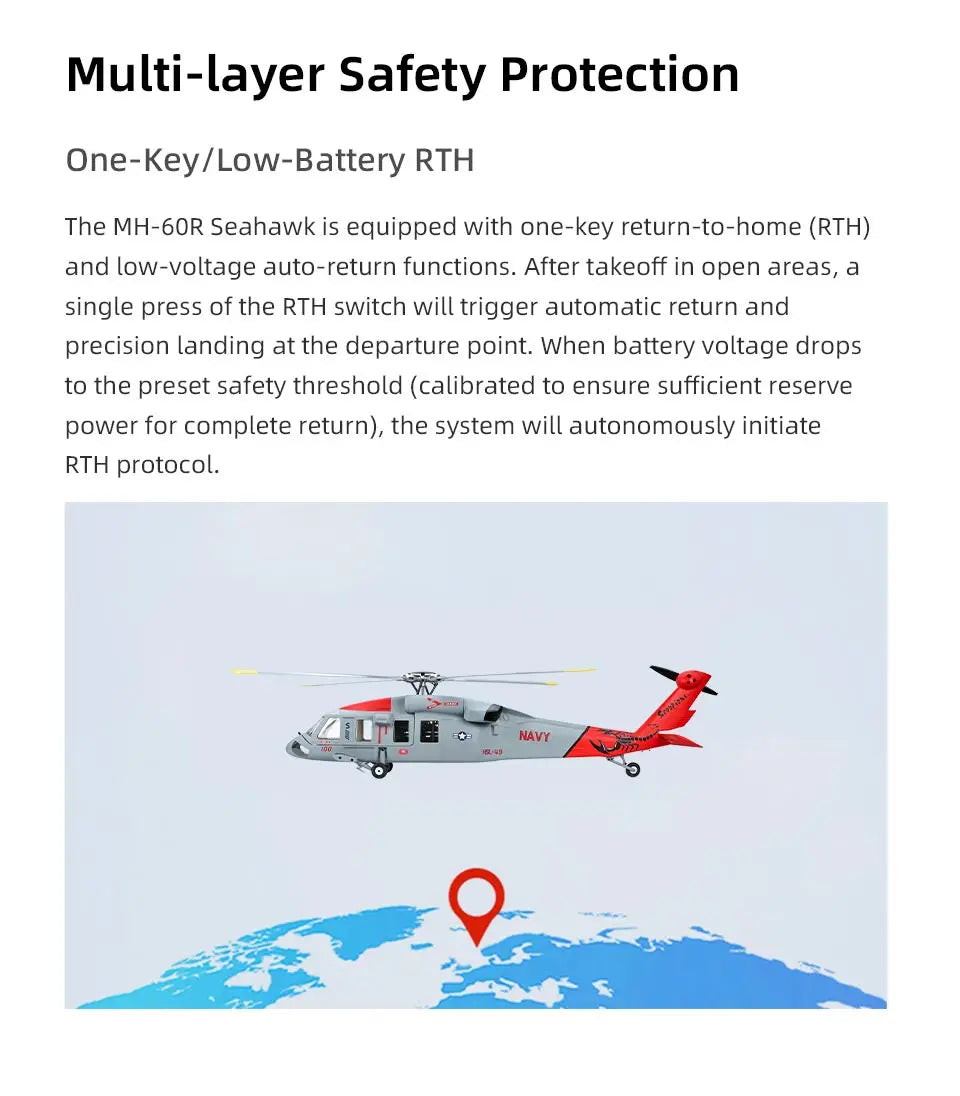 470 Size FLYWING MH-60R Seahawk Scale Helicopter LED Light ACE Flight Control MH60R RC helicopter MH60 Seahawk rc Helicopters