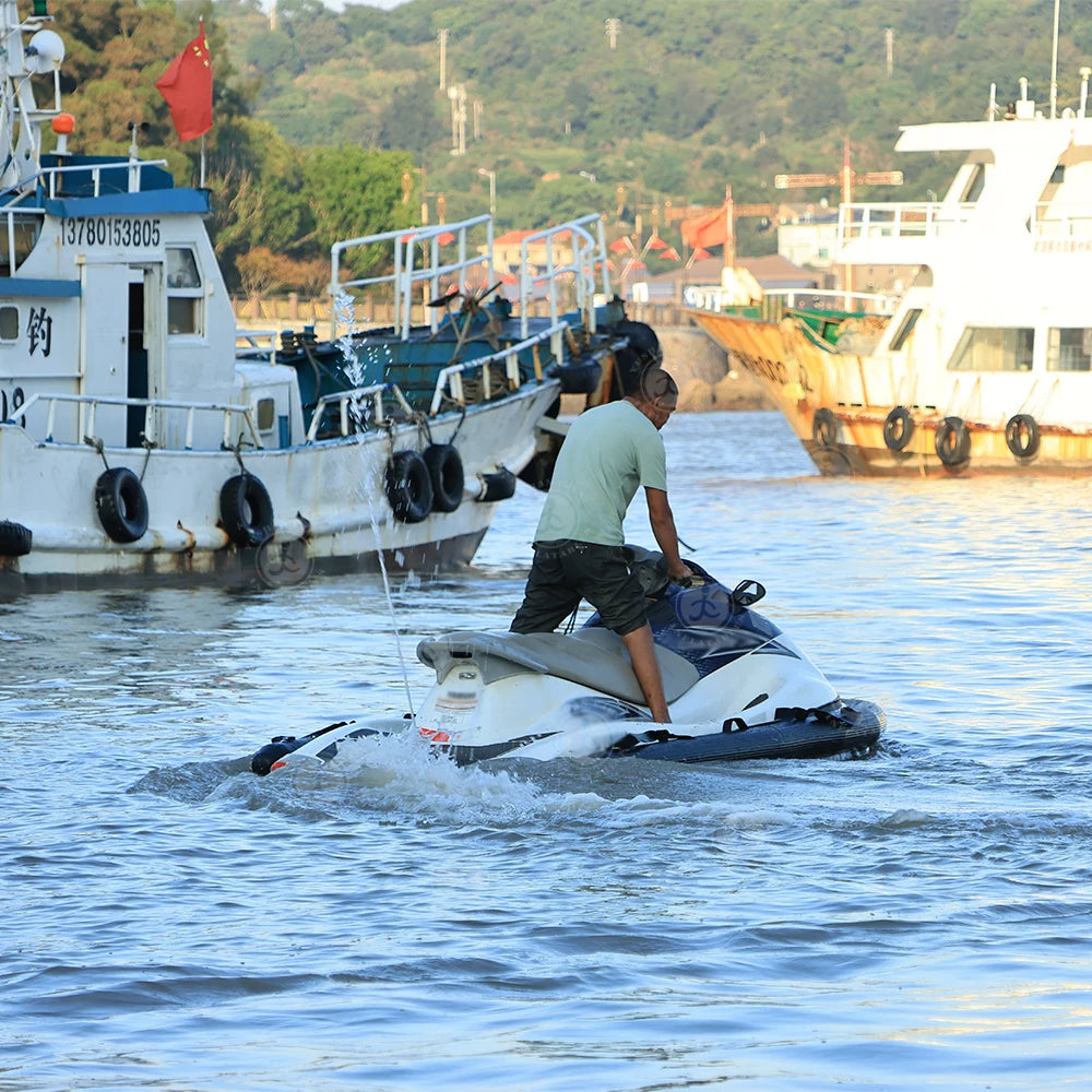 Remote Control Electric Motorized Inflatable Jet Ski Boat Water Floating Motor Boat with Electric Underwater Scooter