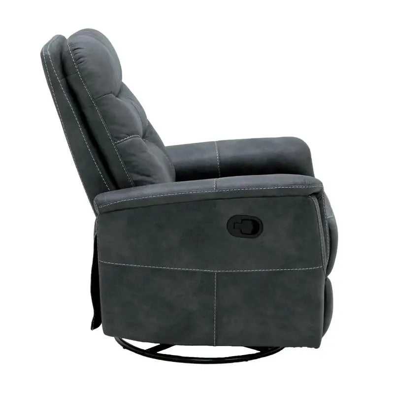 Gray Swivel Glider Recliner Chair for Comfort and Style, Ideal for Living Room or Nursery, Adjustable Relaxation with Modern