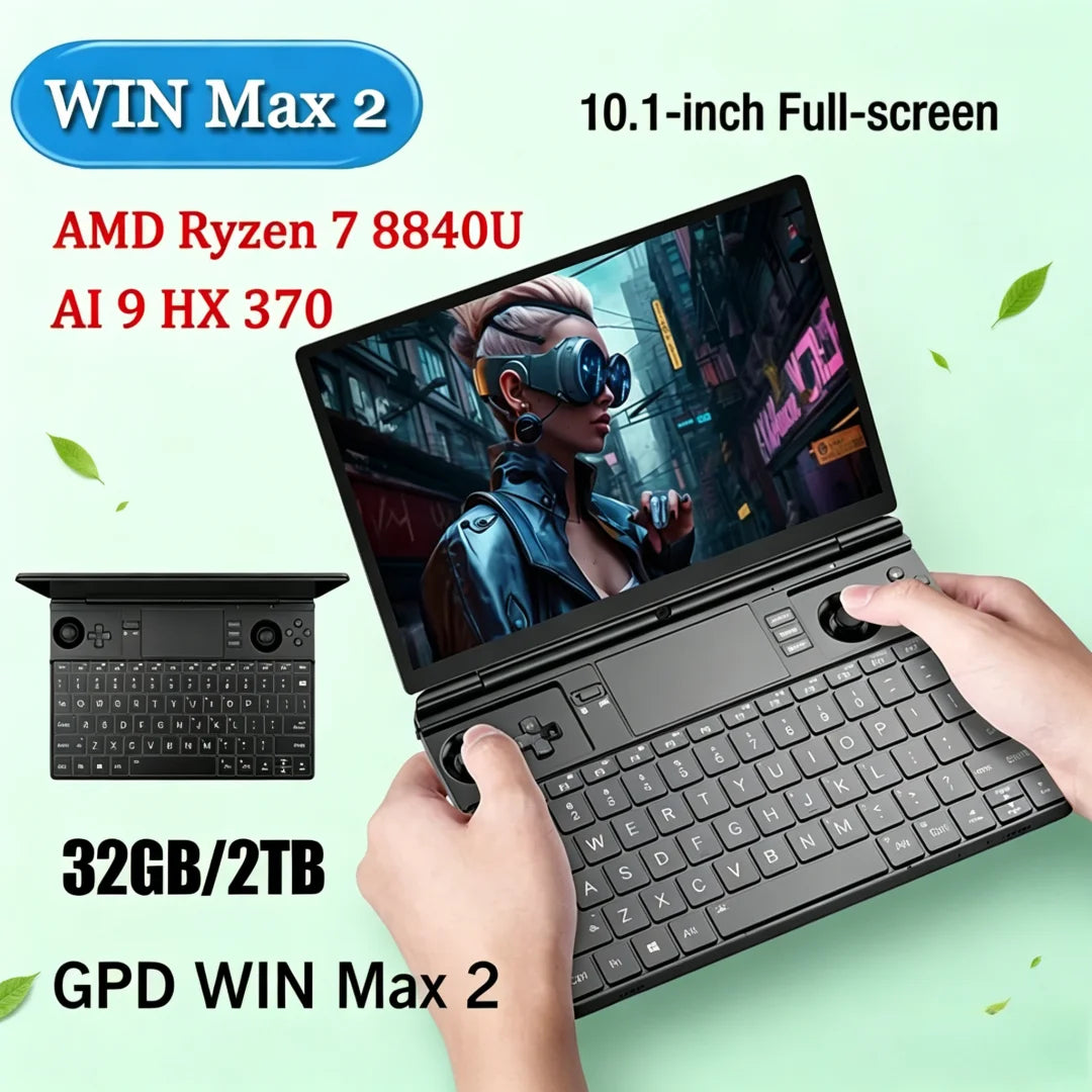 Wild Rapid GPD 2026 WIN Max 2 Gaming Laptop High Performance 32GB RAM 1TB/2TB SSD AMD 8840U CPU AI9 HX370 Mini PC for Gaming