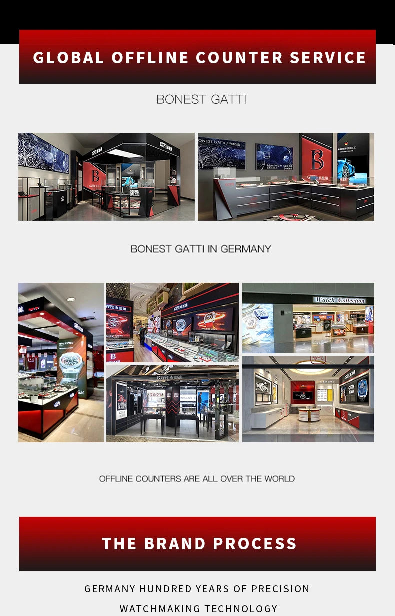 Bonest Gatti New Dragon Wrist Watch New Stainless Steel Case Luxury Fashion Business Watches for Men