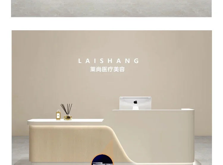 New arriveLuxury Nail Art Modern Minimalist Company Reception Desk Training Institution Information Desk Beauty Salon Dental Cli