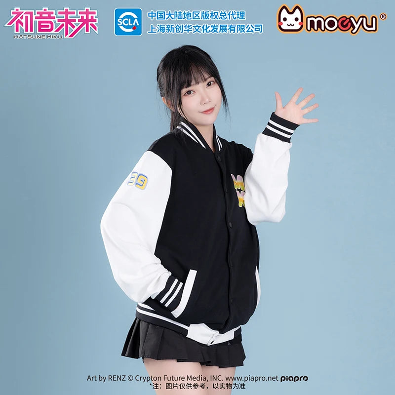 Moeyu Miku Baseball Uniform Jacket for Women Men Coat Cosplay Costume Autumn Jackets Winter Hoody Streetwear