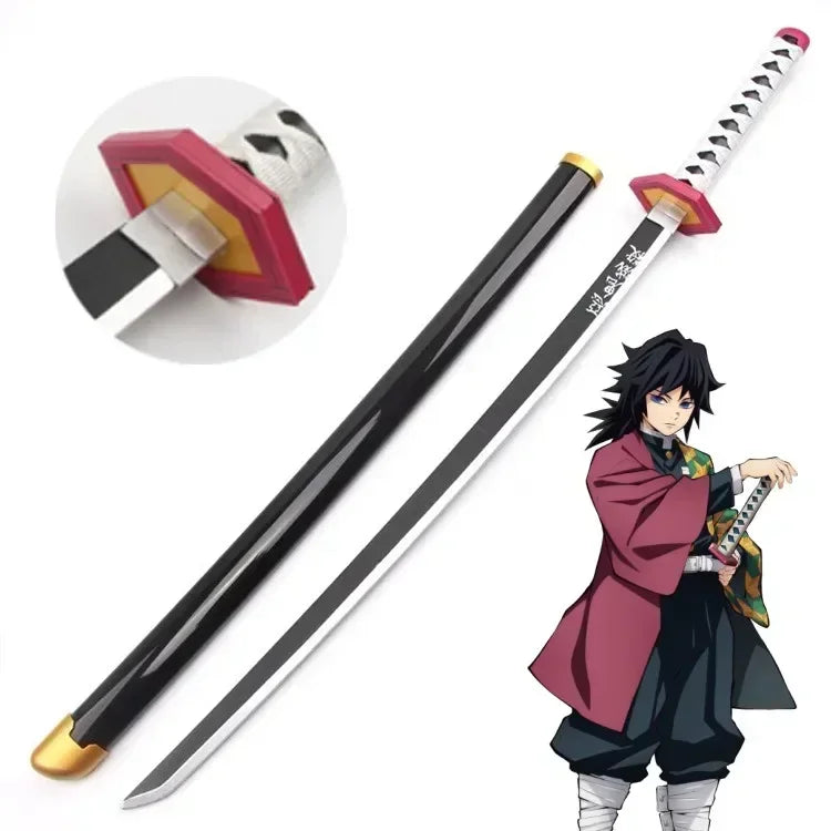 104cm Japanese Katana Samurai Sword Accessory Demon Slayer Katana Tanjirou Sword Kimetsu No Yaiba Iron Ninja Knife Cosplay Toy