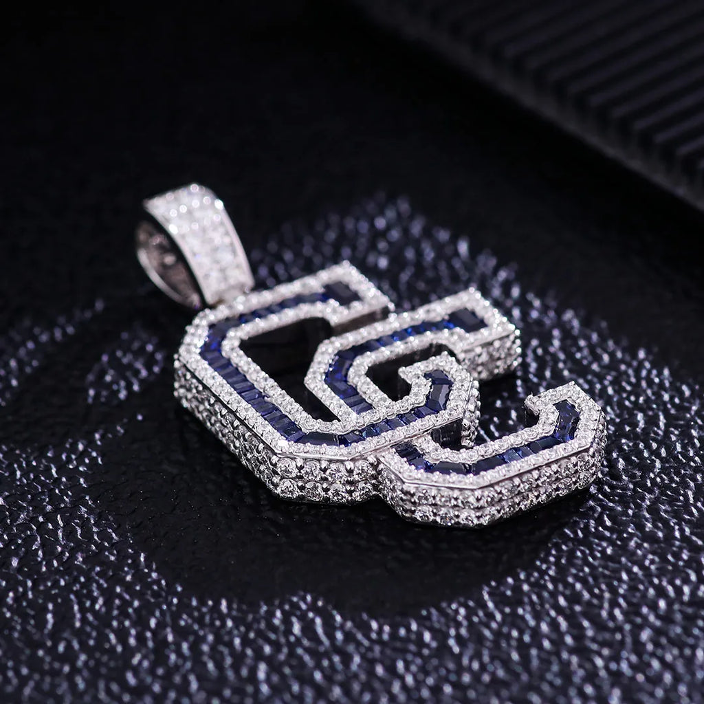 Provence Moissanite Hip Hop Pendant for Men Double C Letter Custom Jewelry 10K Gold Rapper Pendant Miami Rock Pendant for Women