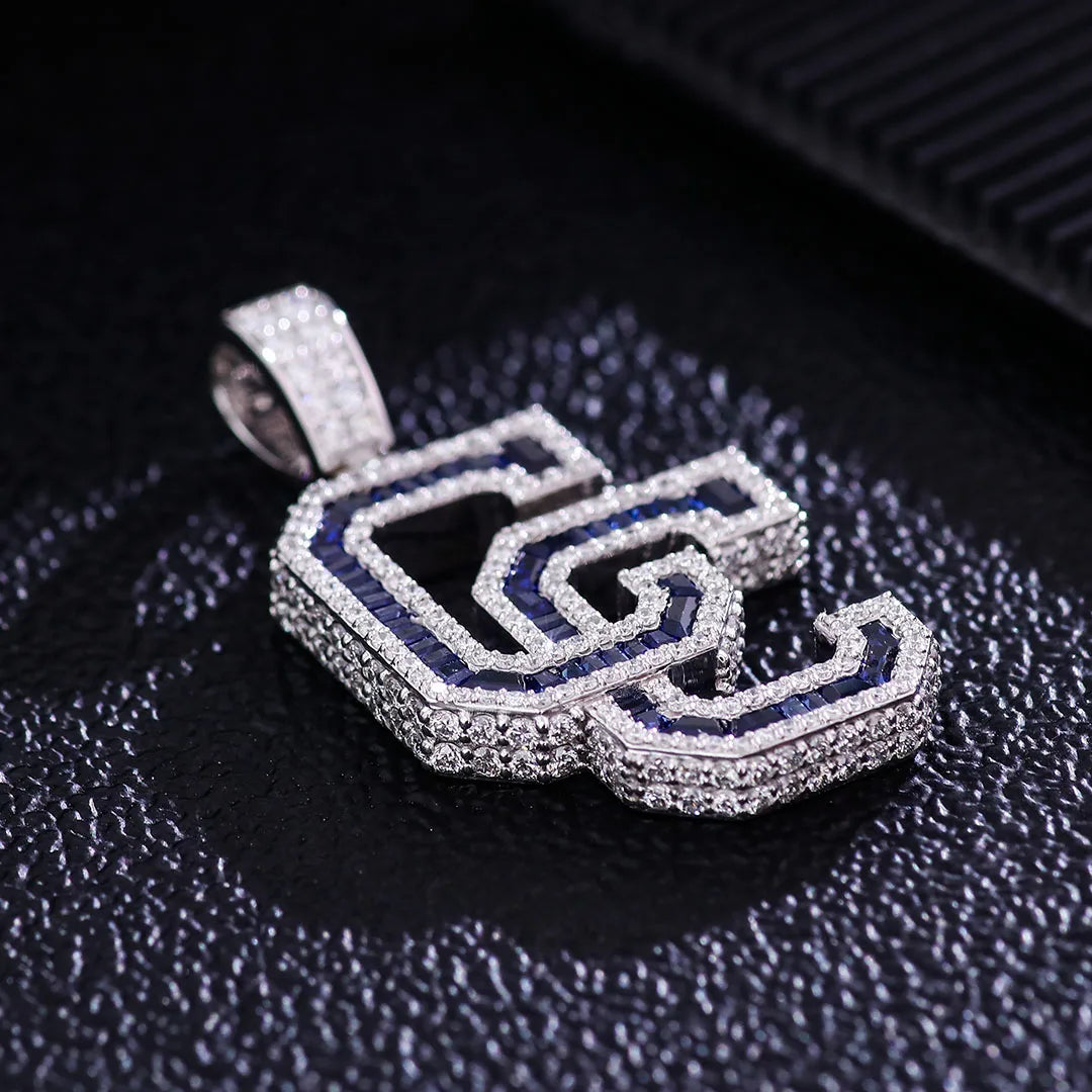 Provence Moissanite Hip Hop Pendant for Men Double C Letter Custom Jewelry 10K Gold Rapper Pendant Miami Rock Pendant for Women
