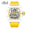 Haofa Transparent Crystal Glass Case Men's Watch Fully Automatic Mechanical Movement Luminous Fashion Watches For Man 2202