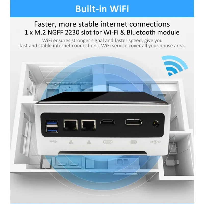 Mini PC Intel Core I7 10870H 10th Dual Lan HD DP1.2 Windows 10 Home Office Business Gaming Desktop Computer 16G DDR4 1TB NVME