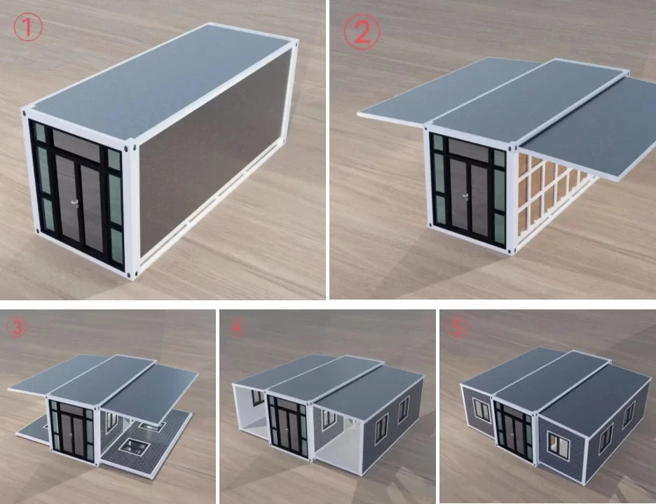 Wholesale China 20 FT 40 ft Movable Foldable House Prefab Collapsible Container Modular Homes Expandable Folding Container House