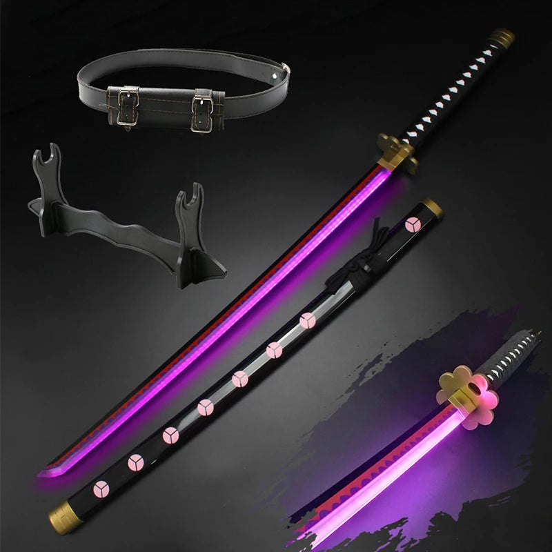 104cm / 41" Roronoa Zoro Katana LED Luminous Sword Role-Playing  Shusui Enma Kitetsu With Sword Holder And Belt