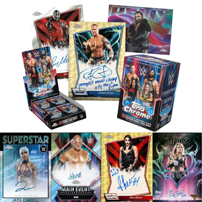 Genuine 2026 Topps Chrome WWE Wrestling Trading Cards Mega/Value Blaster Box Rare Signature Cards Premium Collectible Cards Gift