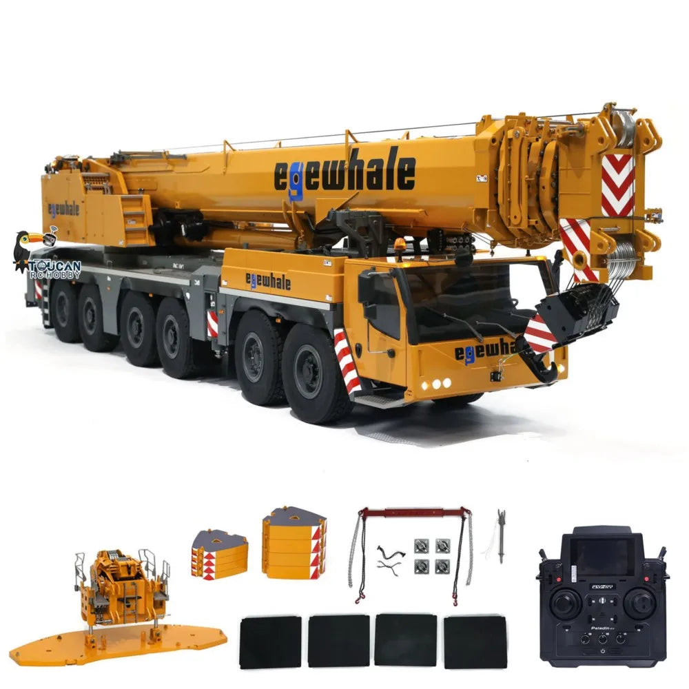 Eyewhale 1/14 LTM1350 6 Axles Heavy Cranes Truck RC Hydraulic Mobile Giant 5M Length Crane Cars Vehicle Toys for Adults TH23733