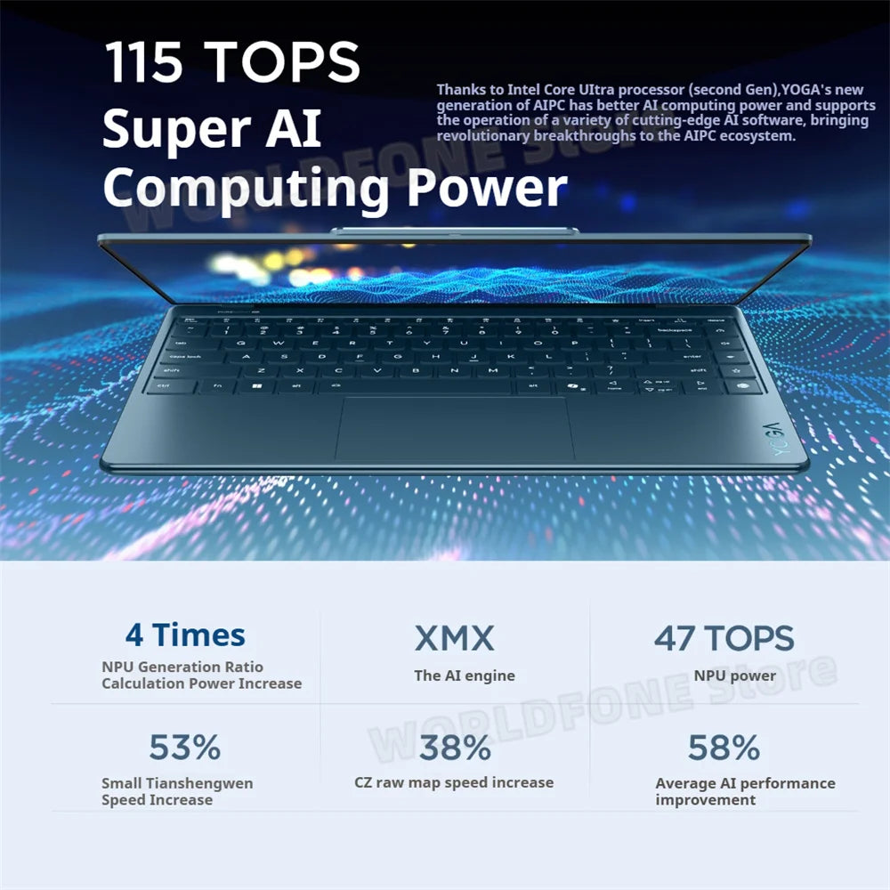 Original Lenovo Laptop YOGA Air X AI slim Notebook 2025 Core Ultra7 258V 4K Touch OLED Screen