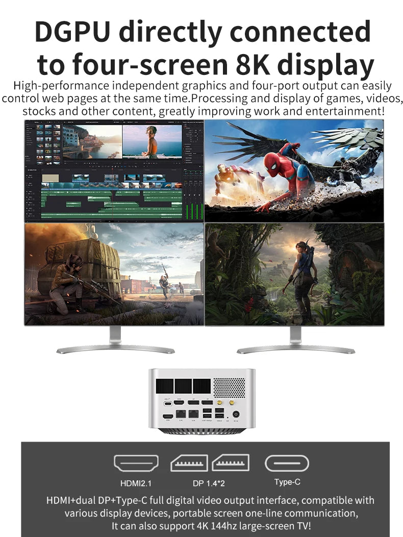 FEVM FA65G GAMING MINI PC Ryzen7 9800X3D RTX4090M 16GB GDDR6 SSD New Windows 11 Desktop Computer