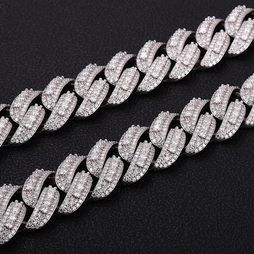 Luxury Tennis Necklace For Men Featuring Moissanite Suitable For Banquet Business Dinner And Prom Night