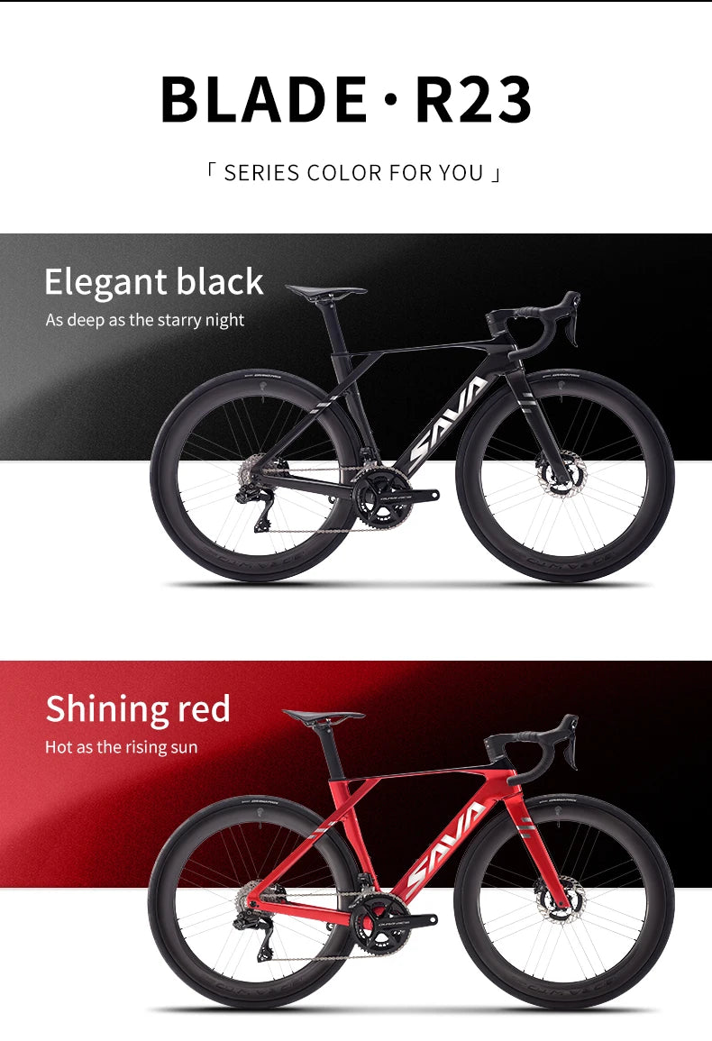SAVA SLR9 Premium Bicycle Full Carbon Fiber E-Shift Road Bike 24 Speed with SHIMAN0 DURA-ACE 9270 Di2 Kit
