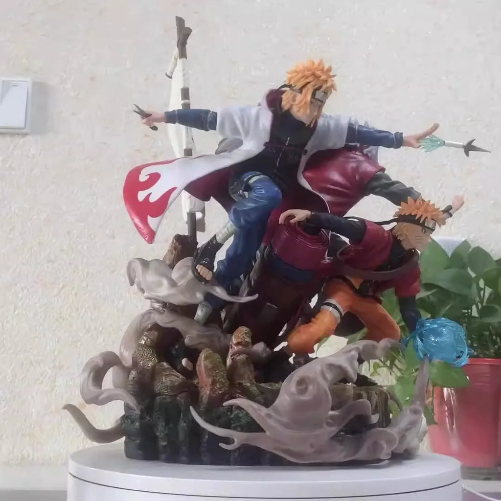 40cm Naruto Anime Figure Uzumaki Naruto Jiraiya Namikaze Minato statue Action Figure collect Pvc Model Doll Childrens Gift Toys