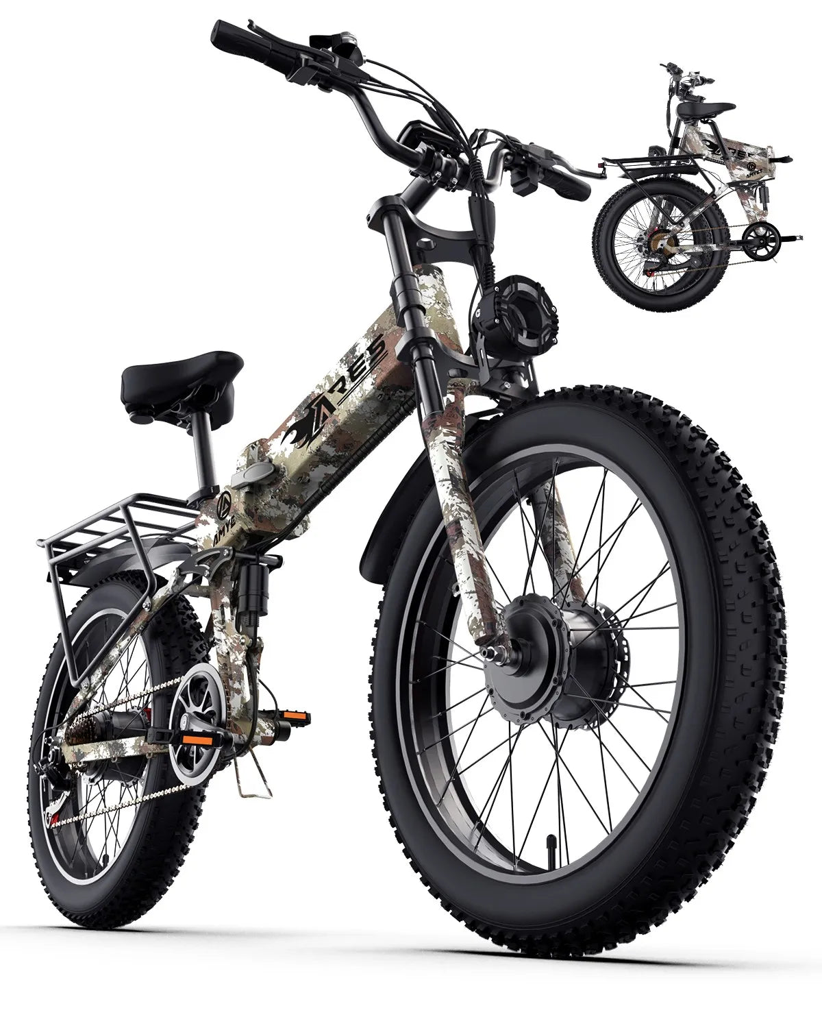 2000W Electric Bike 24" Fat Tire E-bike 32MPH 52V 25Ah Ebike for Adults
