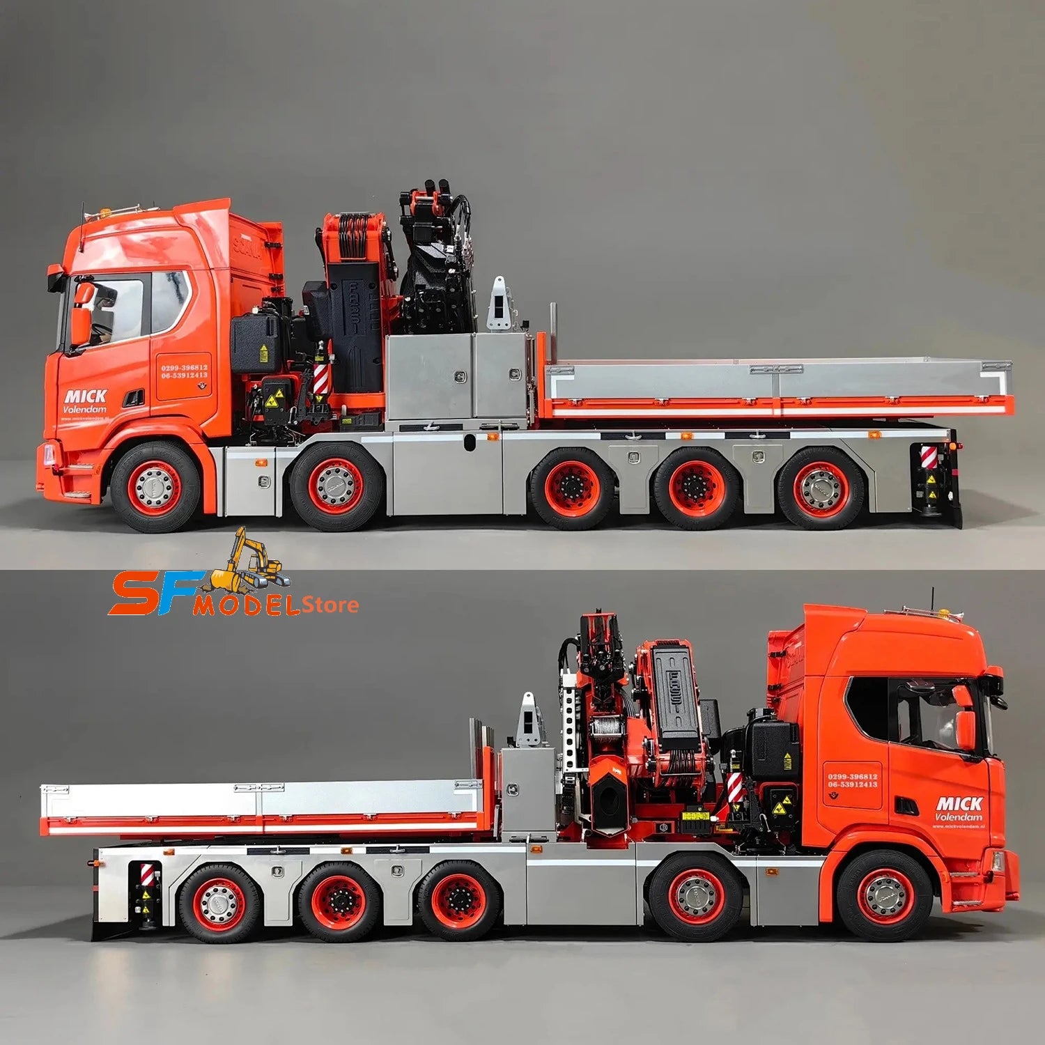 F1650 Crane 10x10 R650 RC Truck 1/14 Hydraulic Crane Truck Metal Model High-end Custom Engineering Machinery RC Car Model Toy