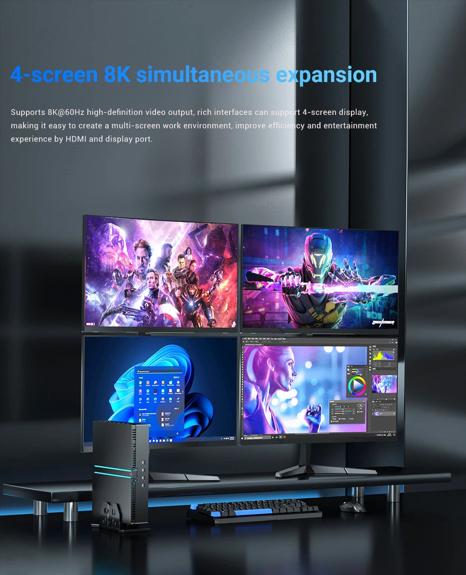 Topton 14th Gen Intel i9 14900F NVIDIA RTX 4070 12G Gaming Mini PC NVMe 2xDDR5 Windows 11 Mini Gamer Computer Desktop PC WiFi6