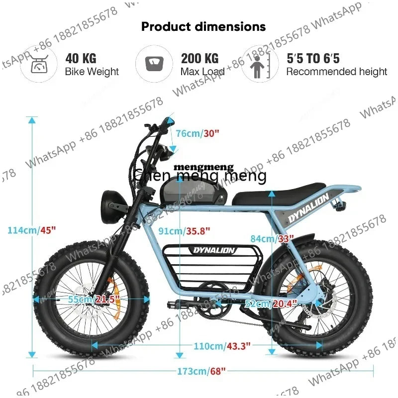D185 Fatbike Electric Fat Tire Tyre Bike Electric Mountain Bike Front Suspension Off-road Adult E Electric Dirt Bike E-bike Dirt