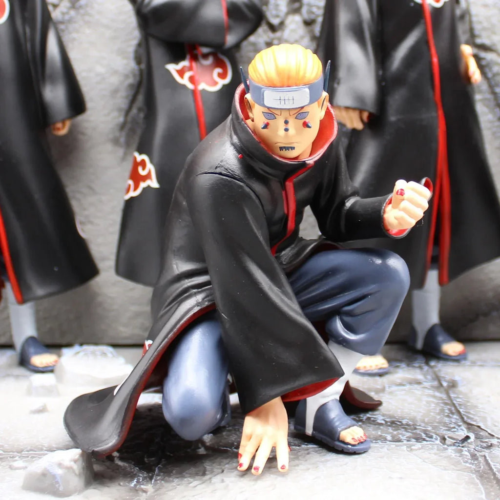 37cm Naruto Akatsuki Figure 6 Pcs/Set Uchiha Itachi Madara Konan Hidan Ninja Super Anime Scene Figurine Decoration Model Toys