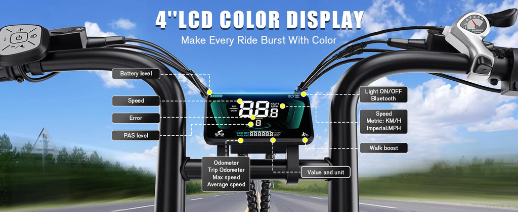 H7 Ultra 4000W Long Range Electric Bike for Adults, Solar Charge Supported Fat Tire E-Bike with Portable Power Output, Al