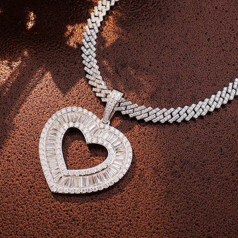Provence Hip Hop Necklace for Men Moissanite Pendant for Women 18 Inch S925 Miami Rocky Drop Necklace Custom Jewelry