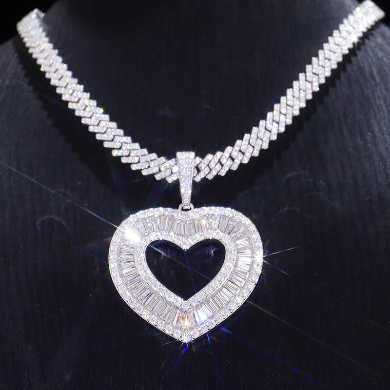 Provence Hip Hop Necklace for Men Moissanite Pendant for Women 18 Inch S925 Miami Rocky Drop Necklace Custom Jewelry